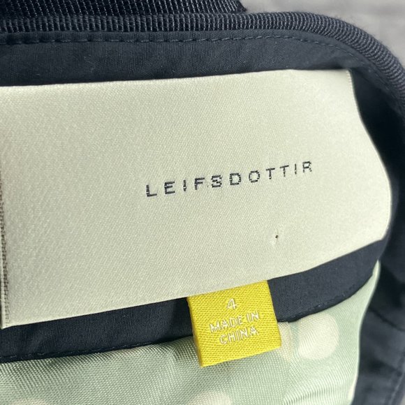 Anthropologie 4‎ Leifsdottir Navy Blue Tiered Ribbon Gold Zip Mini Pencil Skirt - Picture 3 of 4